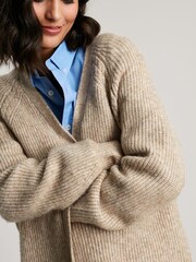 Joules Florence Brown Longline Cable Raglan Cardigan - Image 4 of 6