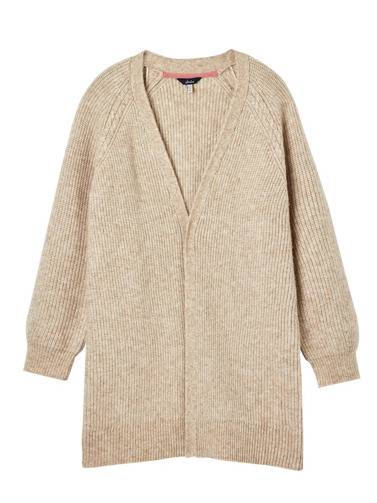 Joules Florence Brown Longline Cable Raglan Cardigan - Image 6 of 6