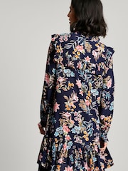 Joules Blue Ruby Keyhole Frill Tiered Tunic - Image 2 of 7