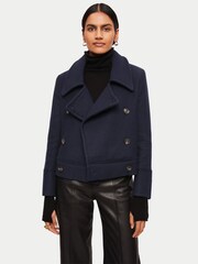 Jigsaw Blue Modern Twill Pea Coat - Image 4 of 9