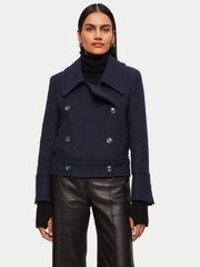 Jigsaw Blue Modern Twill Pea Coat - Image 6 of 9