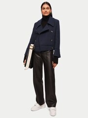Jigsaw Blue Modern Twill Pea Coat - Image 7 of 9