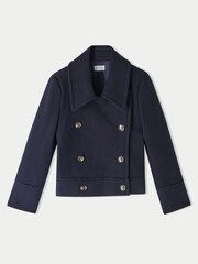 Jigsaw Blue Modern Twill Pea Coat - Image 9 of 9