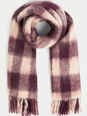 Jigsaw Pink Alpaca Blend Check Scarf - Image 1 of 3