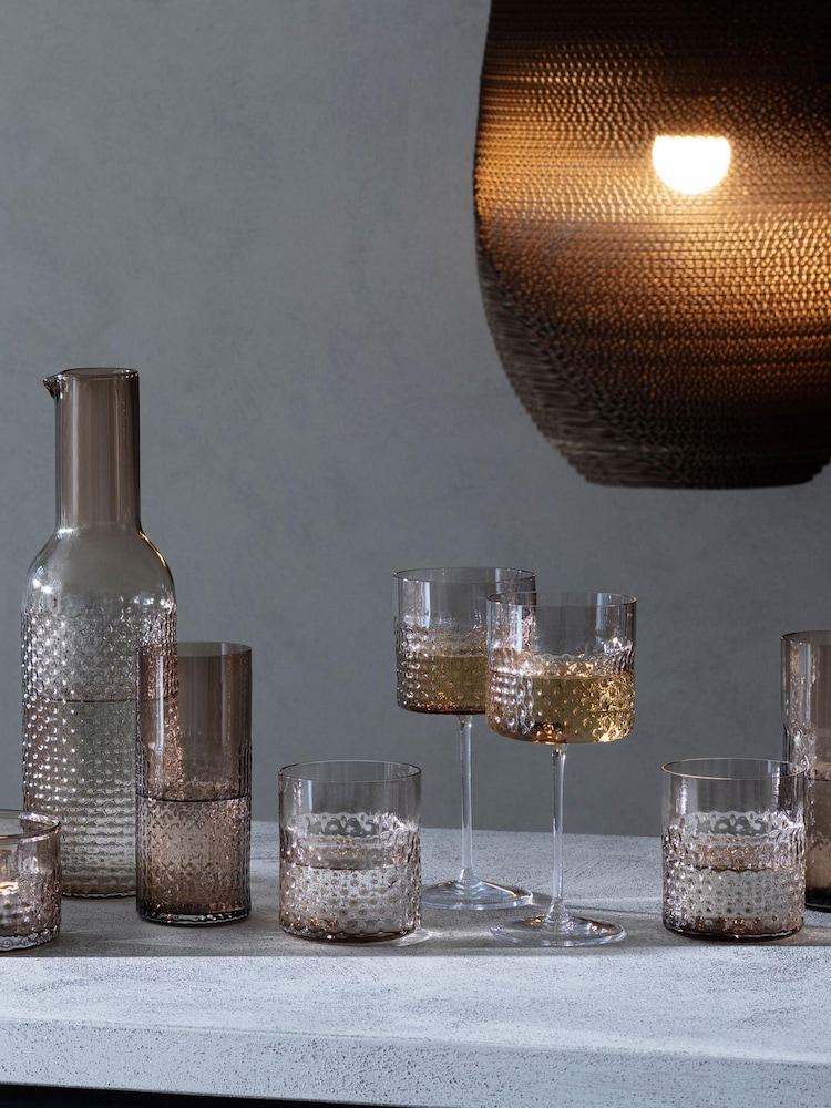 LSA International 2 Pack Brown Wicker Wine Glass 320ml - Image 1 of 4