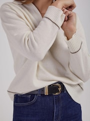 Baukjen Radana Eco-Cashmere White Knitted Jumper - Image 3 of 5