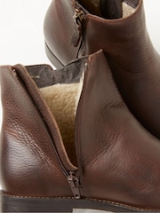FatFace Brown Zip Detail Ankle Boots - Image 4 of 4