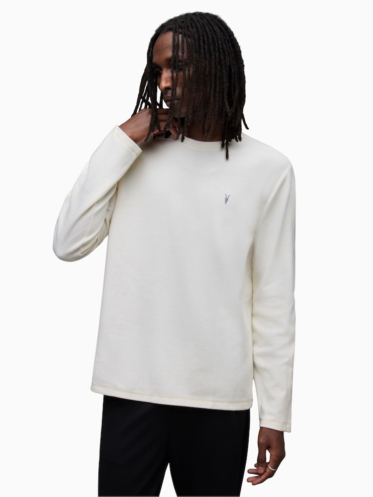 AllSaints White Rowe Crew Jumper - Image 2 of 5