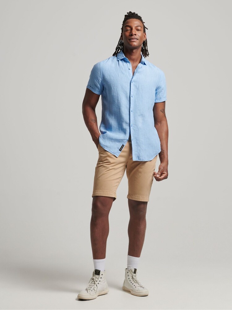 Superdry Blue Studios Casual Linen Short Sleeve Shirt - Image 2 of 6