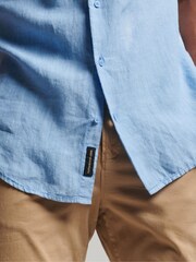 Superdry Blue Studios Casual Linen Short Sleeve Shirt - Image 3 of 6