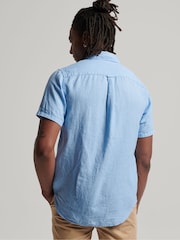 Superdry Blue Studios Casual Linen Short Sleeve Shirt - Image 5 of 6