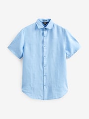 Superdry Blue Studios Casual Linen Short Sleeve Shirt - Image 6 of 6