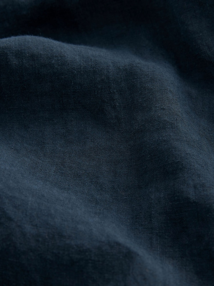 Superdry Mid Blue Studios Casual 100% Linen Short Sleeve Shirt - Image 13 of 13 Superdry Mid Blue Studios Casual 100% Linen Short Sleeve Shirt - Image 13 of 13