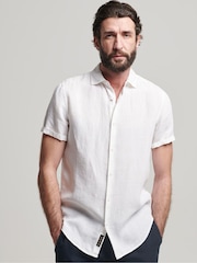 Superdry Optic Studios Casual 100% Linen Short Sleeve Shirt - Image 1 of 7