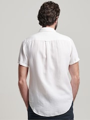 Superdry Optic Studios Casual 100% Linen Short Sleeve Shirt - Image 4 of 7