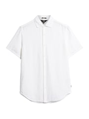 Superdry Optic Studios Casual 100% Linen Short Sleeve Shirt - Image 7 of 7