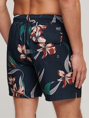 Темно-синий - Пляжные шорты с гавайским принтом Superdry Vintage - Изображение 2 из 7