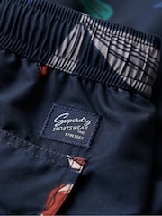 Темно-синий - Пляжные шорты с гавайским принтом Superdry Vintage - Изображение 4 из 7