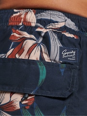 Темно-синий - Пляжные шорты с гавайским принтом Superdry Vintage - Изображение 6 из 7