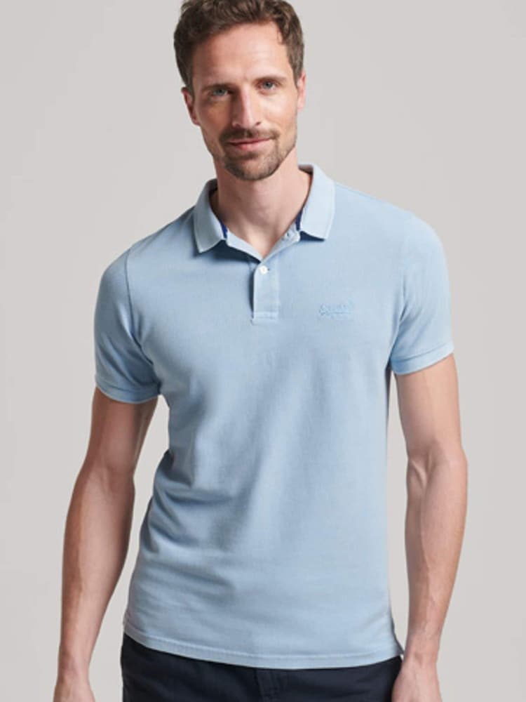 Superdry Washed Indigo Superdry Grey Retro Repeat T-Shirt - Image 1 of 5