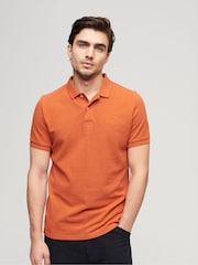 Superdry Orange Classic Pique Polo Shirt - Image 1 of 3