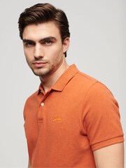 Superdry Orange Classic Pique Polo Shirt - Image 3 of 3