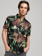 Superdry Black Vintage Hawaiian Short Sleeve Shirt - Image 2 of 6