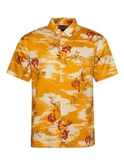 Superdry Yellow Vintage Hawaiian Short Sleeve Shirt - Image 6 of 6