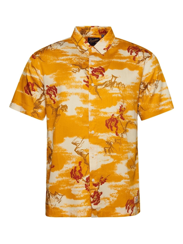 Superdry Yellow Vintage Hawaiian Short Sleeve Shirt - Image 6 of 6