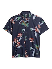 Superdry Dark Blue Short Sleeve Hawaiian Printed Shirt - Image 5 of 7