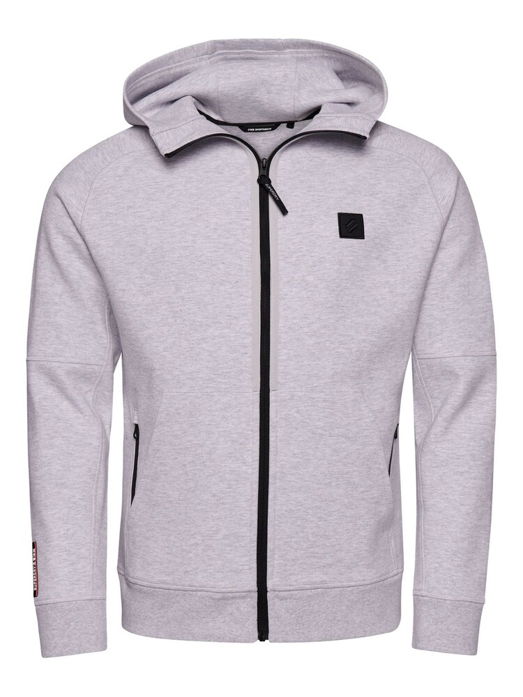Superdry Grey Code Tech Zip Hoodie - Image 4 of 4