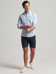 Superdry Classic Blue Oxford 100% Cotton Long Sleeved Oxford Shirt - Image 2 of 7