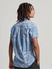 أزرق طباعة - قميص Vintage Loom مصوع من قطن 100% بكُم قصير من Superdry - صورة 3 من 7