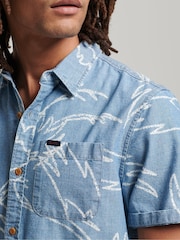 أزرق طباعة - قميص Vintage Loom مصوع من قطن 100% بكُم قصير من Superdry - صورة 4 من 7