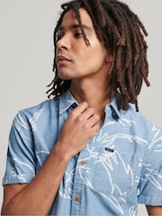 أزرق طباعة - قميص Vintage Loom مصوع من قطن 100% بكُم قصير من Superdry - صورة 5 من 7
