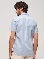 Superdry Blue Vintage Oxford Short Sleeve 100% Cotton Shirt - Image 3 of 9