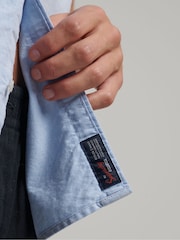 Superdry Blue Vintage Oxford Short Sleeve 100% Cotton Shirt - Image 6 of 9