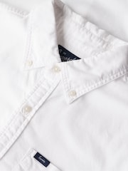 Superdry White Vintage Oxford Short Sleeve 100% Cotton Shirt - Image 3 of 5