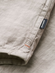 Superdry Ash Grey Studios Casual Linen Long Sleeved Shirt - Image 6 of 6