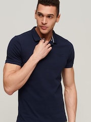 Superdry Rich Navy Classic Pique Polo Shirt - Image 1 of 5