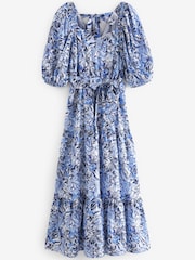 Blau - Midikleid mit eckigem Ausschnitt - Bild 5 von 5