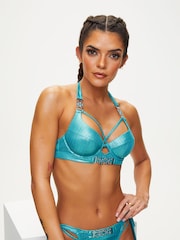 Ann Summers Blue Maldives Metallic Underwired Bikini Top - Image 1 of 5