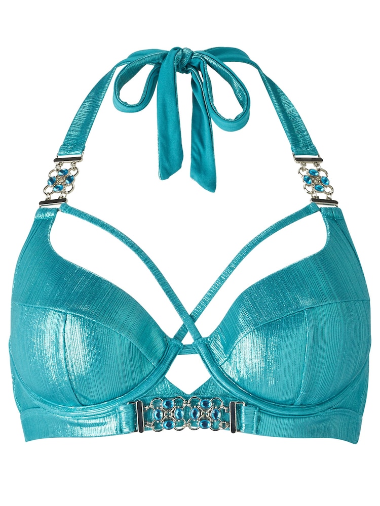 Ann Summers Blue Maldives Metallic Underwired Bikini Top - Image 5 of 5