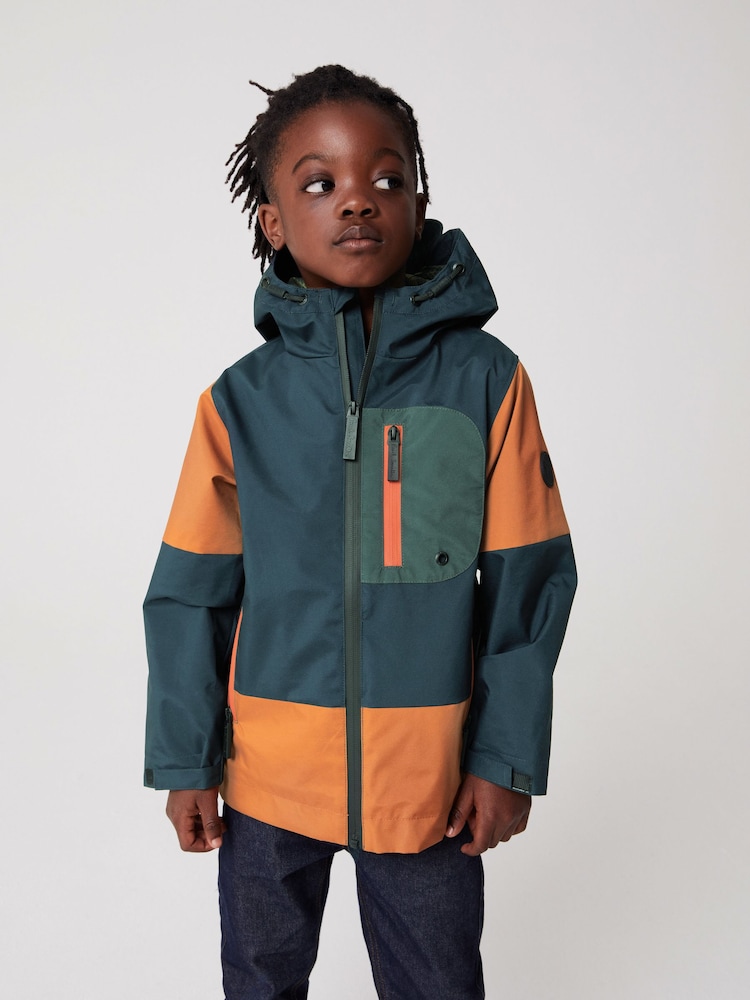 Paul Smith Junior Boys Orange Shower Resistant Colourblock Jacket - Image 2 of 10