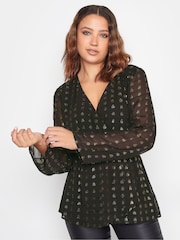 Long Tall Sally Black Spot Wrap Top - Image 1 of 4