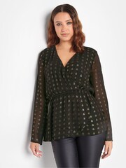 Long Tall Sally Black Spot Wrap Top - Image 4 of 4