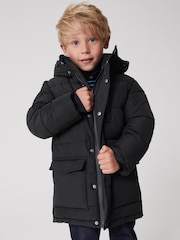 Paul Smith Junior Boys Shower Resistant Padded Longline Coat - Image 1 of 10