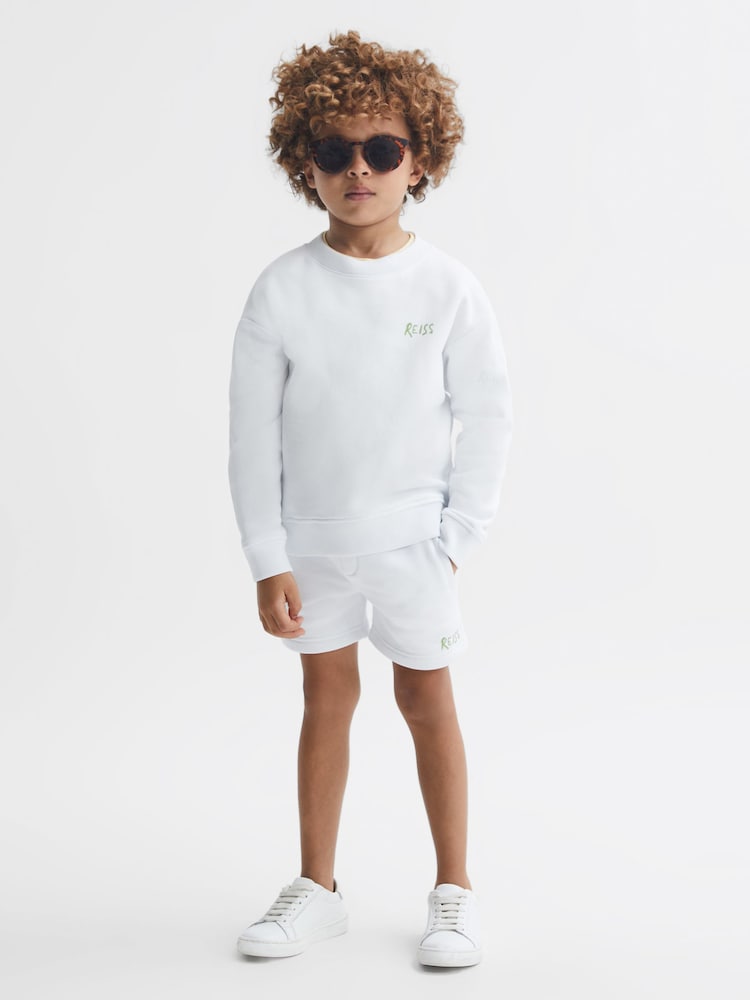 Reiss Ecru Cello 9-12 yrs Cotton Jersey Elasticated Shorts - Image 1 of 7