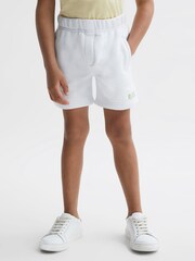 Reiss Ecru Cello Junior Cotton Jersey Elasticated Shorts - Image 1 of 7