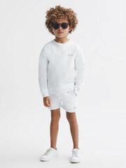 Reiss Ecru Cello Junior Cotton Jersey Elasticated Shorts - Image 3 of 7